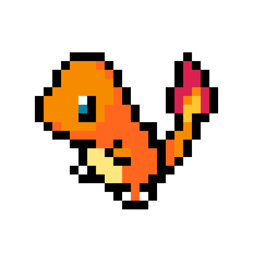 #04 Charmander pärlplatta mall