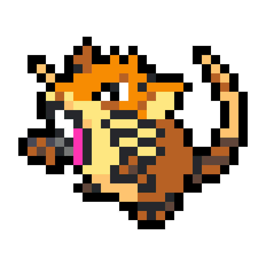 #20 Raticate pärlplatta mall