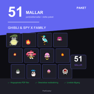 Ghibli & Spy x Family Parlplattor Paket - 51 Mallar (PDF)