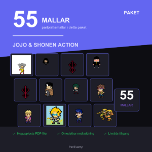 JoJo & Shonen Action Parlplattor Paket - 55 Mallar (PDF)
