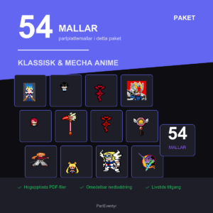 Klassisk & Mecha Anime Parlplattor Paket - 54 Mallar (PDF)