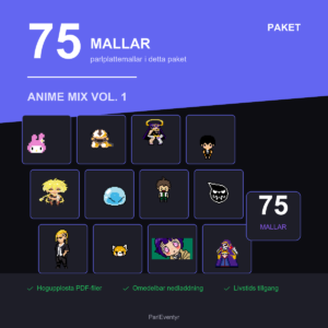 Anime Mix Vol. 1 Parlplattor Paket - 75 Mallar (PDF)