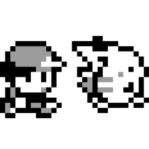 Ash och Pikachu 8 Bits pärlplatta mall