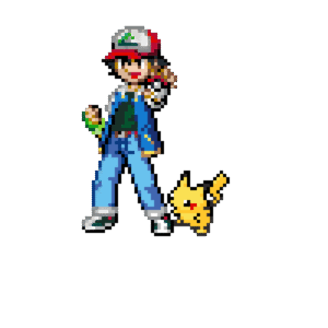 Ash och Pikachu pärlplatta mall