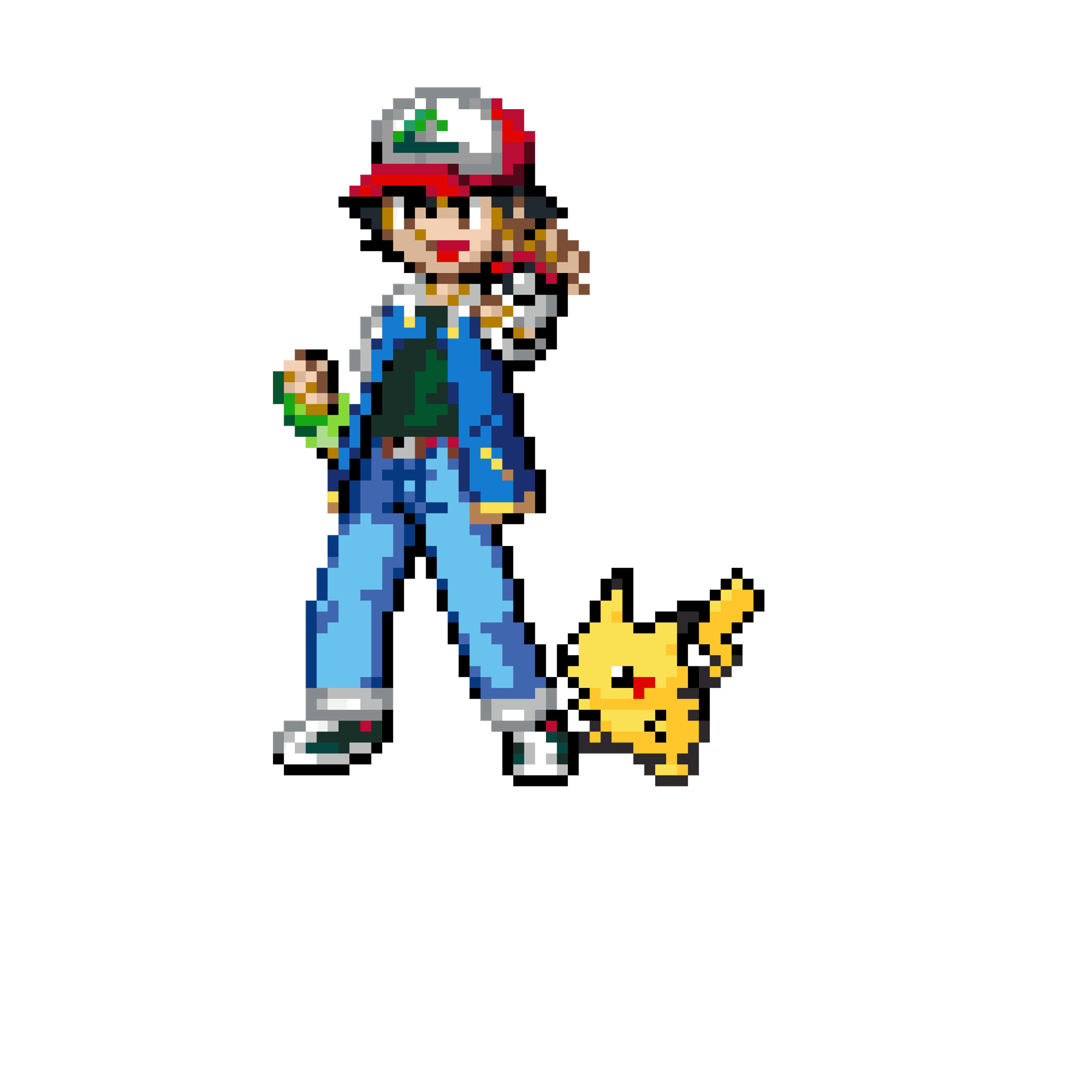 Ash och Pikachu Pärlplatta Design