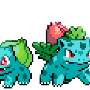 Bulbasaur och Ivysaur pärlplatta mall