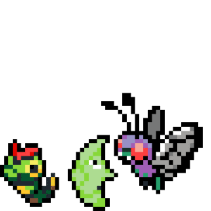 Caterpie, Metapod och Butterfree pärlplatta mall