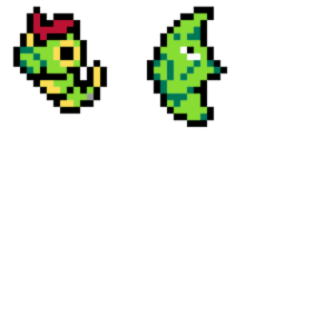 Caterpie och Metapod pärlplatta mall