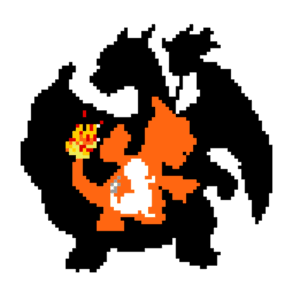 Charizard, Charmeleon och Charmander pärlplatta mall