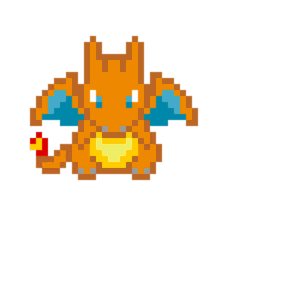 Charizard Framifrån pärlplatta mall