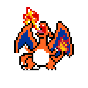 Charizard pärlplatta mall