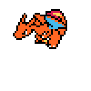 Charizard pärlplatta mall