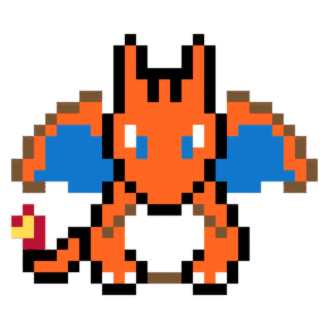 Charizard pärlplatta mall