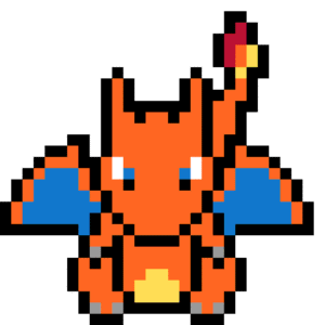 Charizard pärlplatta mall