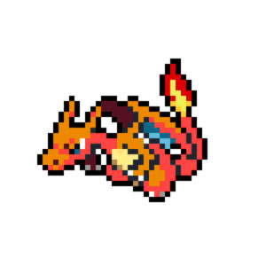 Charizard pärlplatta mall