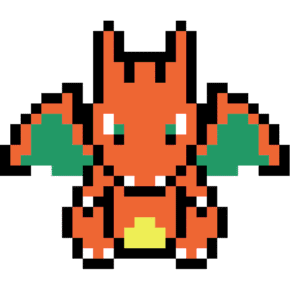 Charizard pärlplatta mall