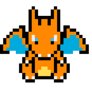 Charizard pärlplatta mall