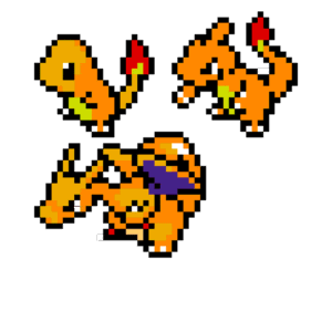 Charmander, Charmeleon och Charizard pärlplatta mall