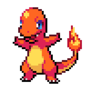 Charmander Halvpaket pärlplatta mall