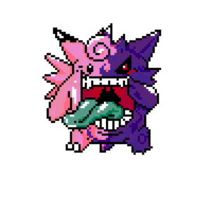 Clefable X Gengar pärlplatta mall