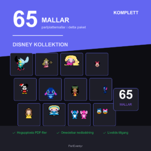 Disney parlplattor paket med 65 mallar