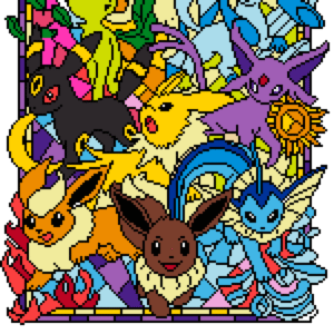 Eevee Evolutions pärlplatta mall