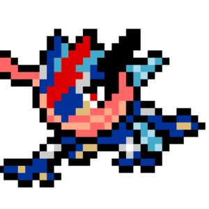 Greninja-Ash pärlplatta mall