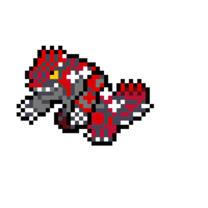 Groudon med Skuggor pärlplatta mall