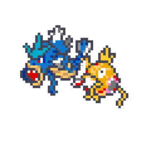 Gyarados och Magikarp pärlplatta mall