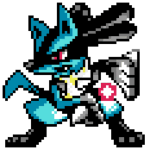 Lucario 2D pärlplatta mall