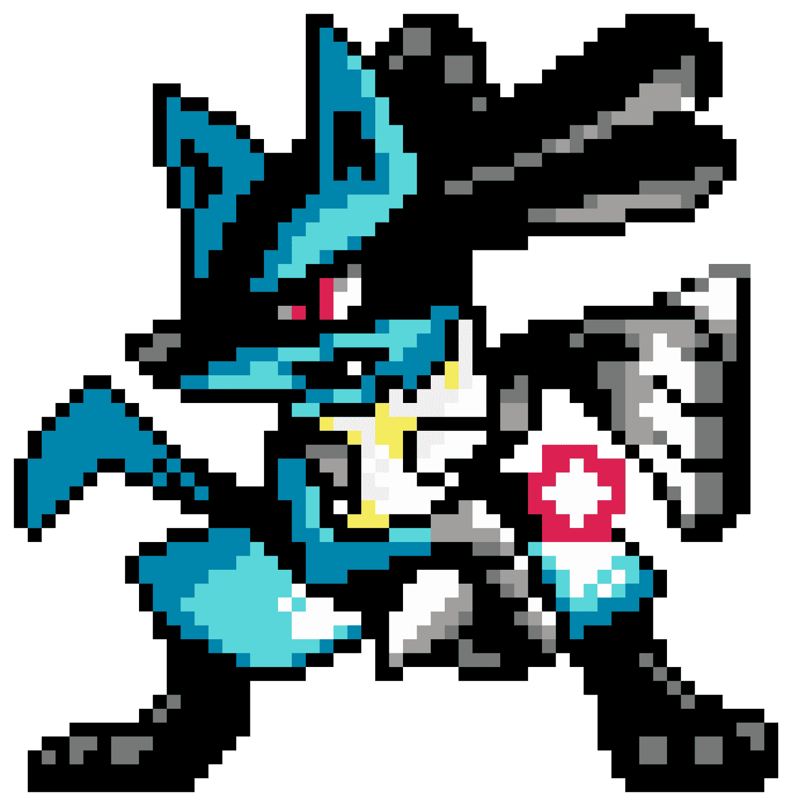 Lucario 2D Pärlplatta Design