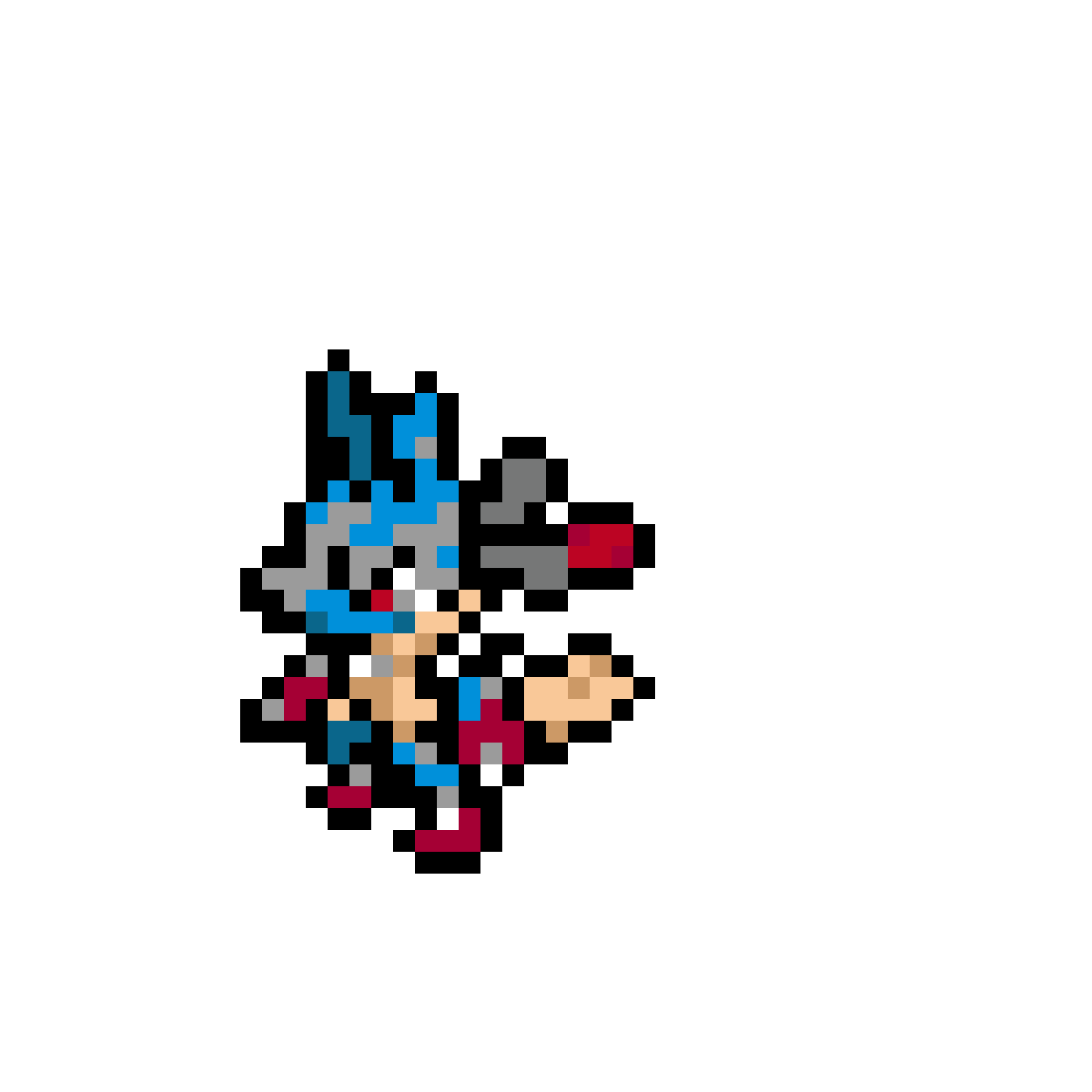 Mega Lucario pärlplatta mall