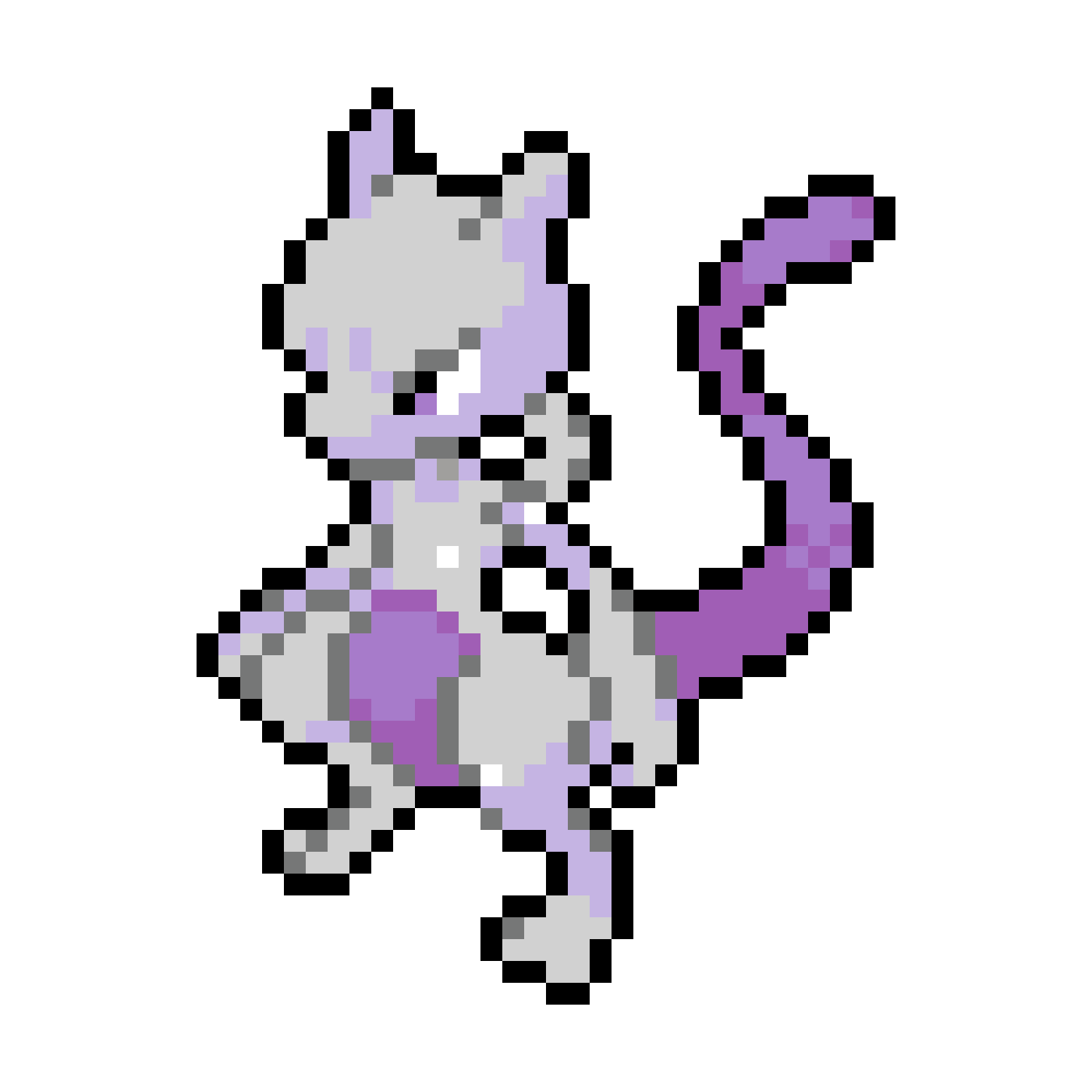 Mewtwo pärlplatta mall