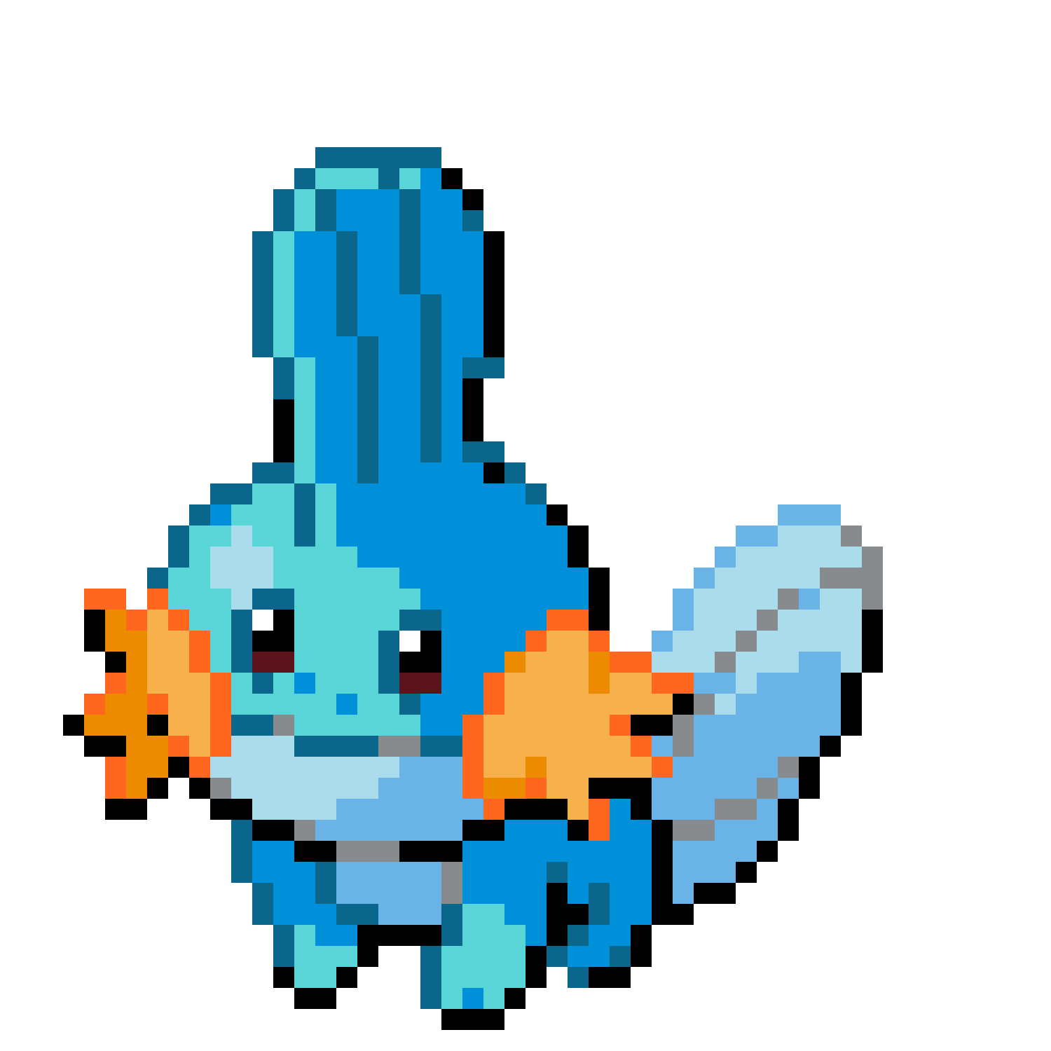 Mudkip pärlplatta mall