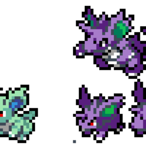 Nidoran (M) och Nidoran (F) Evolutioner pärlplatta mall