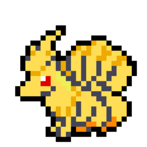 Ninetales Pokemon pärlplatta mall