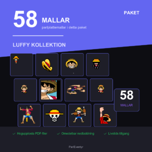 One Piece Luffy Kollektion Parlplattor Paket - 58 Mallar (PDF)