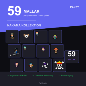 One Piece Nakama och Karaktarer Parlplattor Paket - 59 Mallar (PDF)