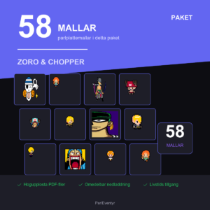 One Piece Zoro och Chopper Parlplattor Paket - 58 Mallar (PDF)