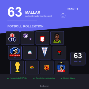 Fotboll parlplattor paket med 63 mallar