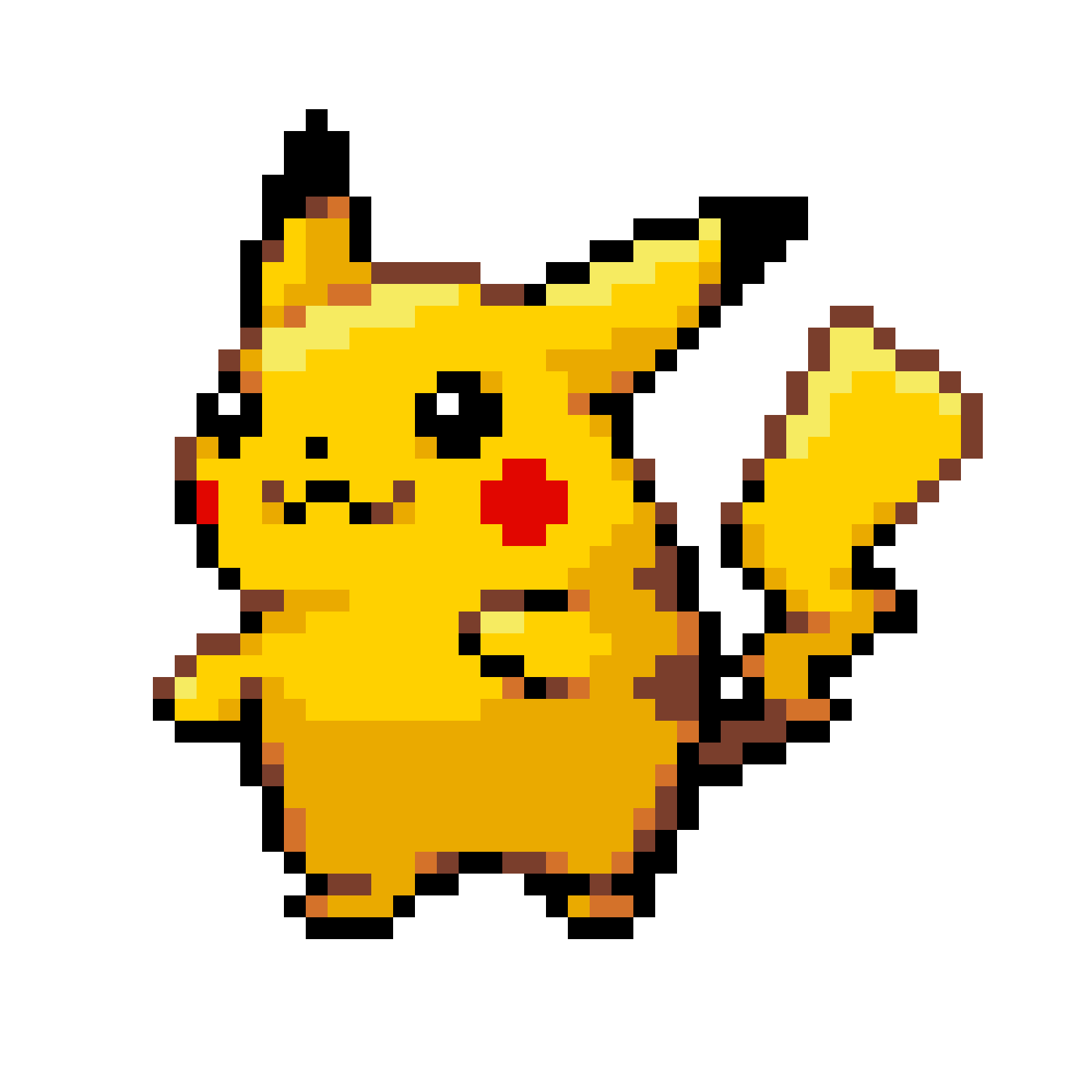 Pikachu Knubbig Pärlplatta Design