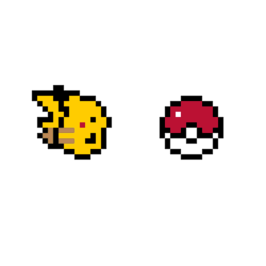 Pikachu och Pokéboll pärlplatta mall