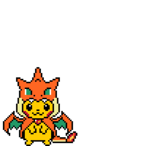 Pikachu Utklädd som Charizard pärlplatta mall