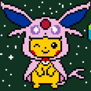 Pikachu Utklädd som Espeon 5mm pärlplatta mall