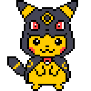 Pikachu Utklädd Som Umbreon pärlplatta mall