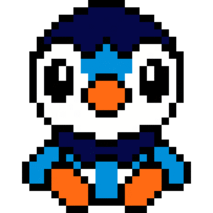 Piplup pärlplatta mall