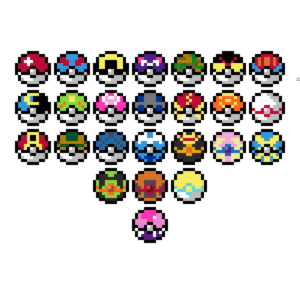 Pokeballs pärlplatta mall