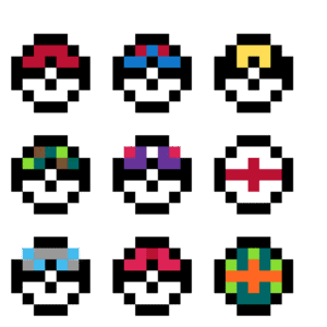 Pokeballs pärlplatta mall