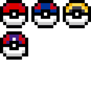 Pokébollar pärlplatta mall