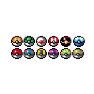 Pokébollar pärlplatta mall